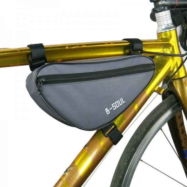 SYSTEM-S Fahrrad Tasche spritzwasserfest Dreiecktasche Rahmentasche Triangeltasche Grau