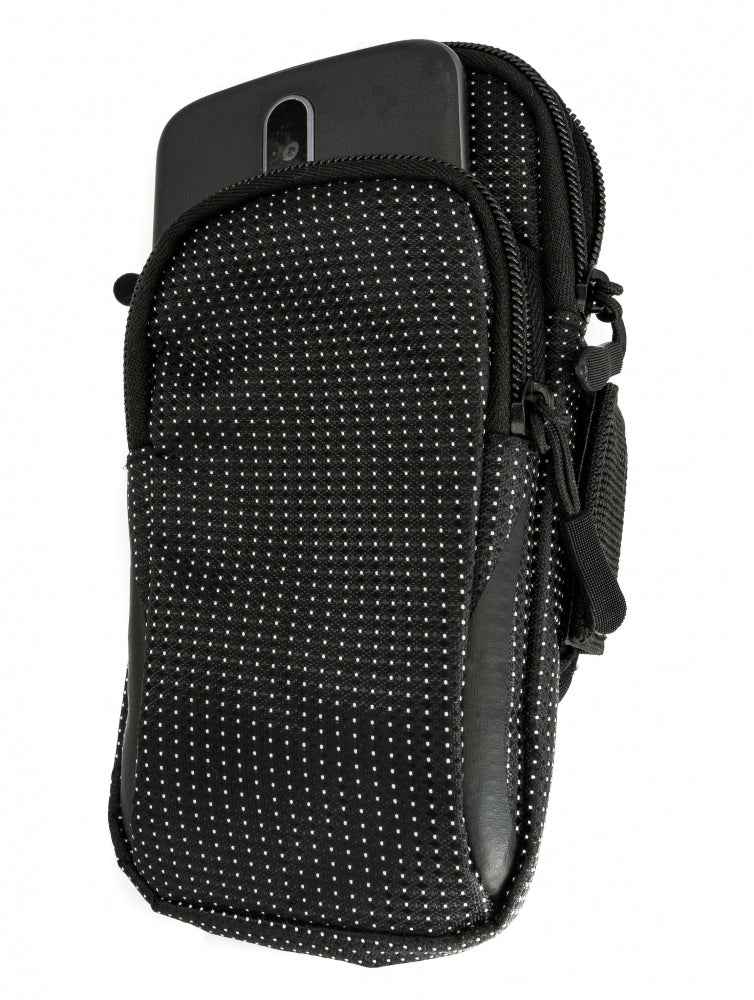 SYSTEM-S Tasche Schutztasche Armtasche Outdoor Jogging Schwarz für Smartphone MP3 Player