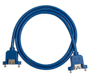 SYSTEM-S USB 3.0 Kabel 100 cm Typ A Buchse zu Buchse Schraube in Blau