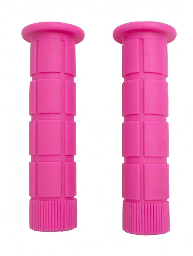 SYSTEM-S Fahrrad Griff 2x gerade aus Gummi in Pink