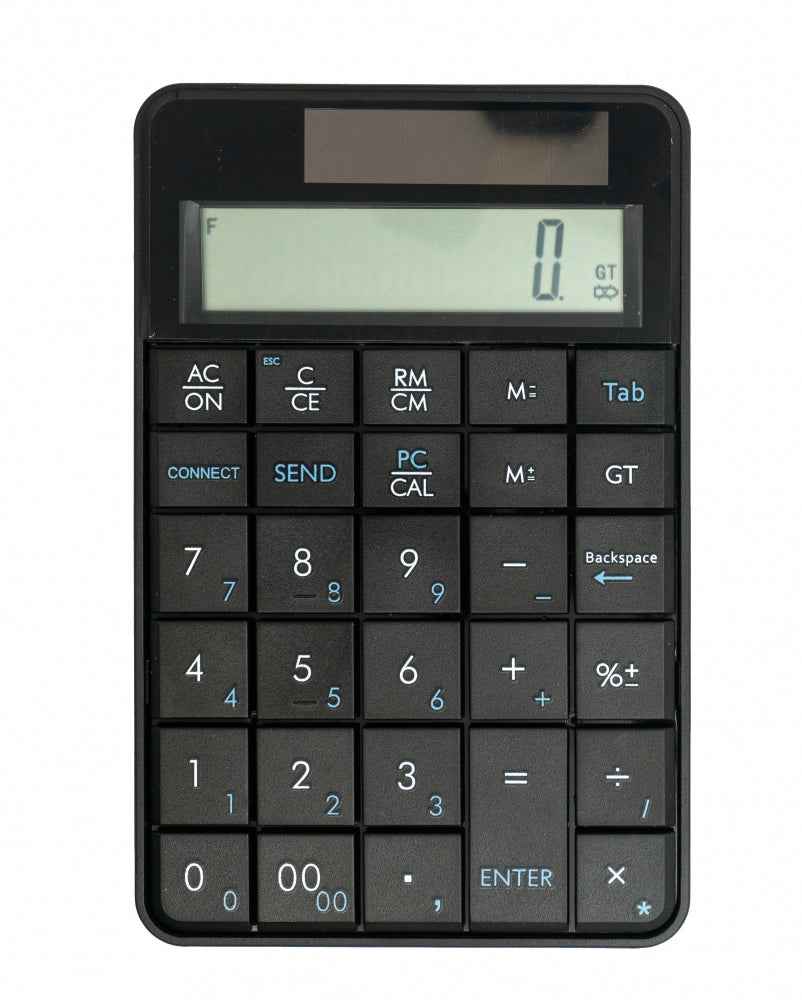 SYSTEM-S Numpad Taschenrechner 2 in 1 Solar Tastatur Ziffernblock mit USB in Schwarz