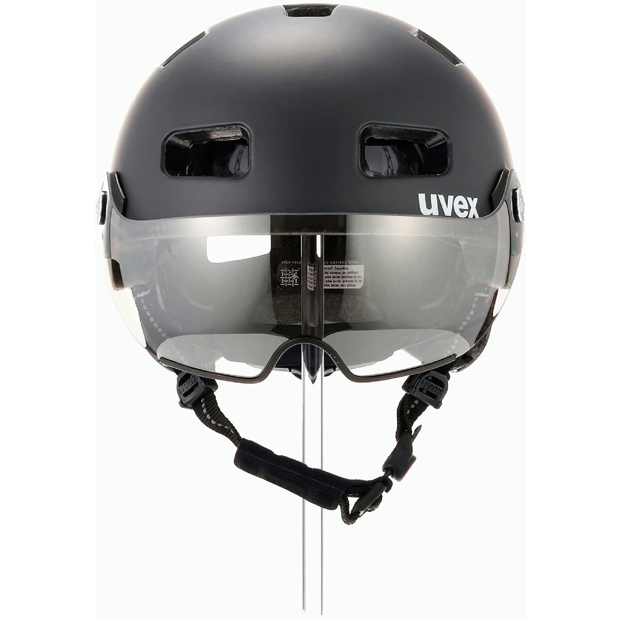 uvex rush visor - leichter City-Helm für Damen und Herren - mit Visier - inkl. LED-Licht - dark silver matt - 58-61 cm Hauptansicht