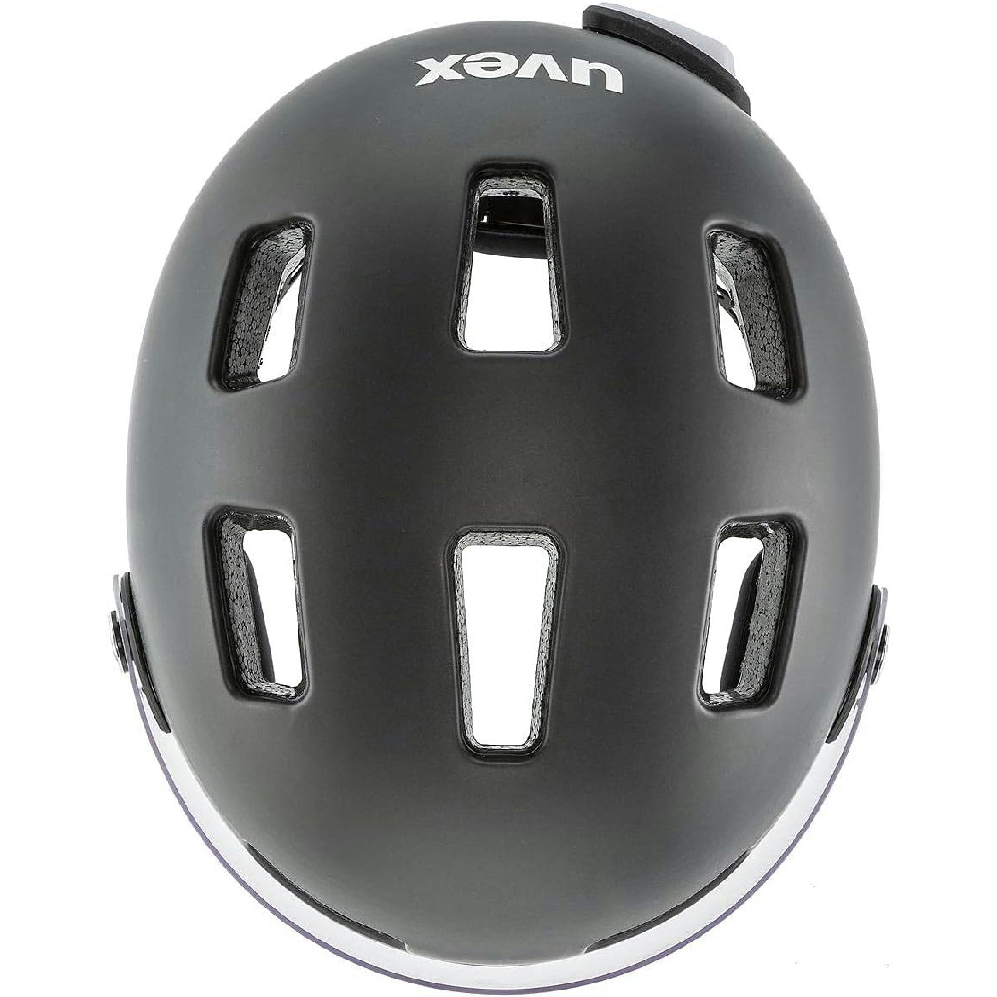 uvex rush visor - leichter City-Helm für Damen und Herren - mit Visier - inkl. LED-Licht - dark silver matt - 58-61 cm Hauptansicht