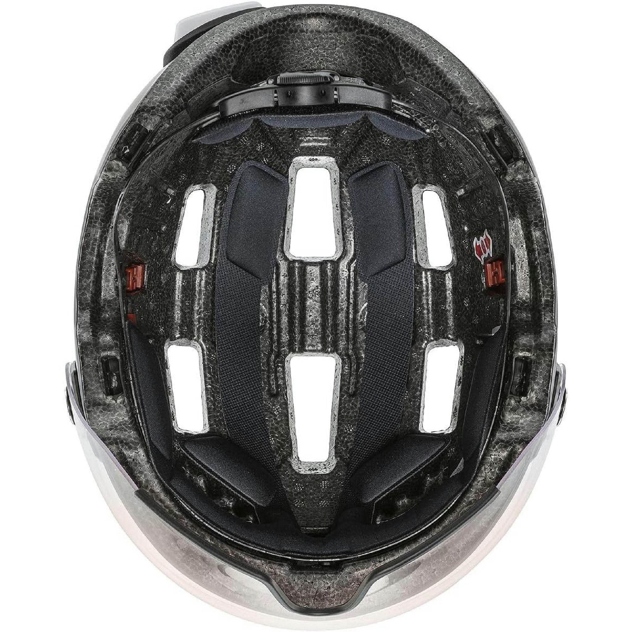 uvex rush visor - leichter City-Helm für Damen und Herren - mit Visier - inkl. LED-Licht - dark silver matt - 58-61 cm Hauptansicht
