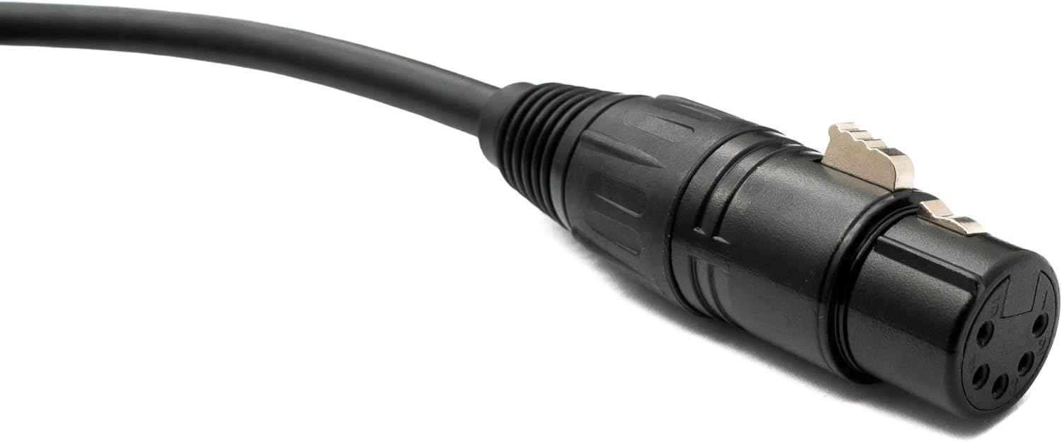 SYSTEM-S Audio XLR Kabel 50 cm 5 polig Buchse zu Stecker Adapter in Schwarz