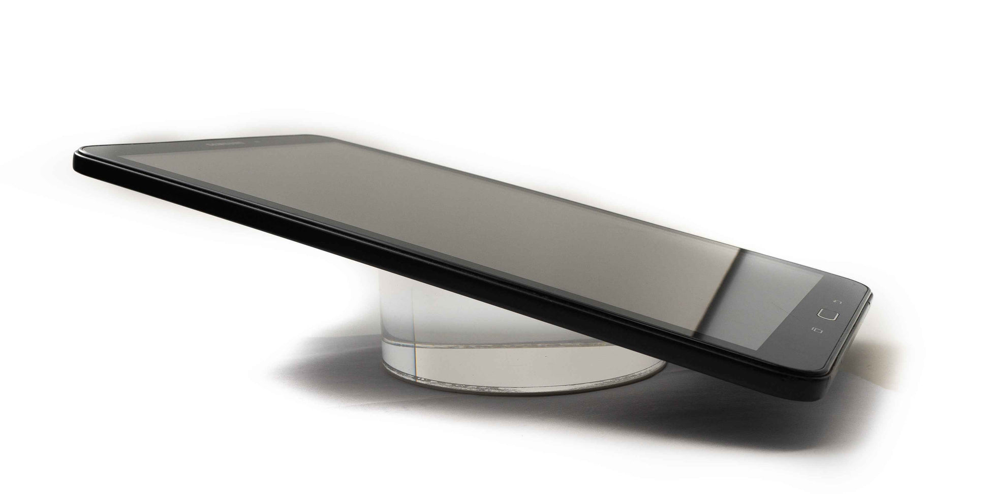 SYSTEM-S Sockel Stütze Stand Ablage Anti Rutsch Zylinder Transparent für Smartphone und Tablet Transparent