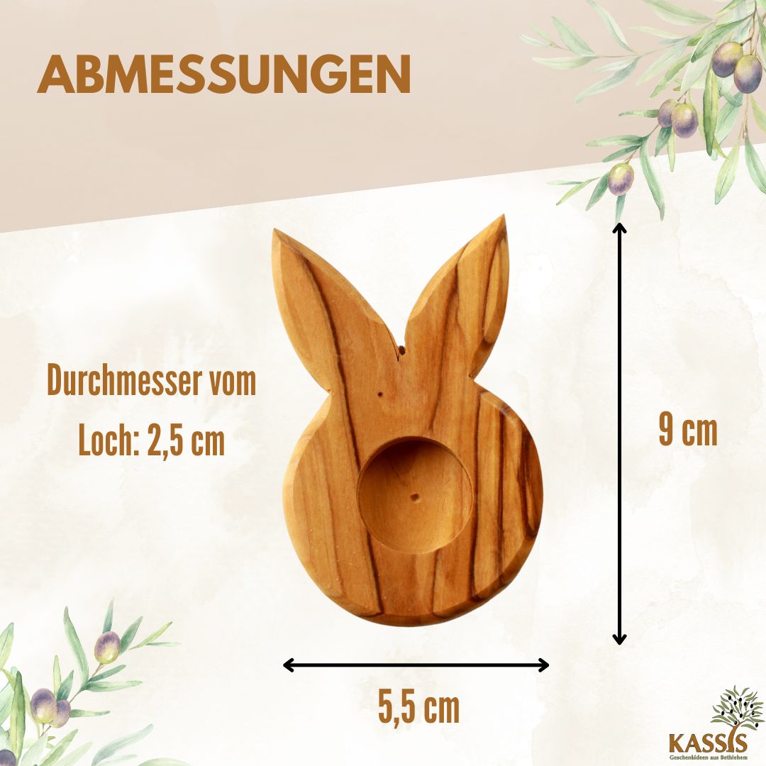 Osterdeko Hase Eierständer aus Olivenholz von Zeus, stilvolle Tischdekoration