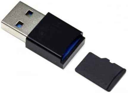 System-S Mini Adapter USB A 3.0 für microSD Karten Leser Card Reader Kartenlesegerät in Schwarz