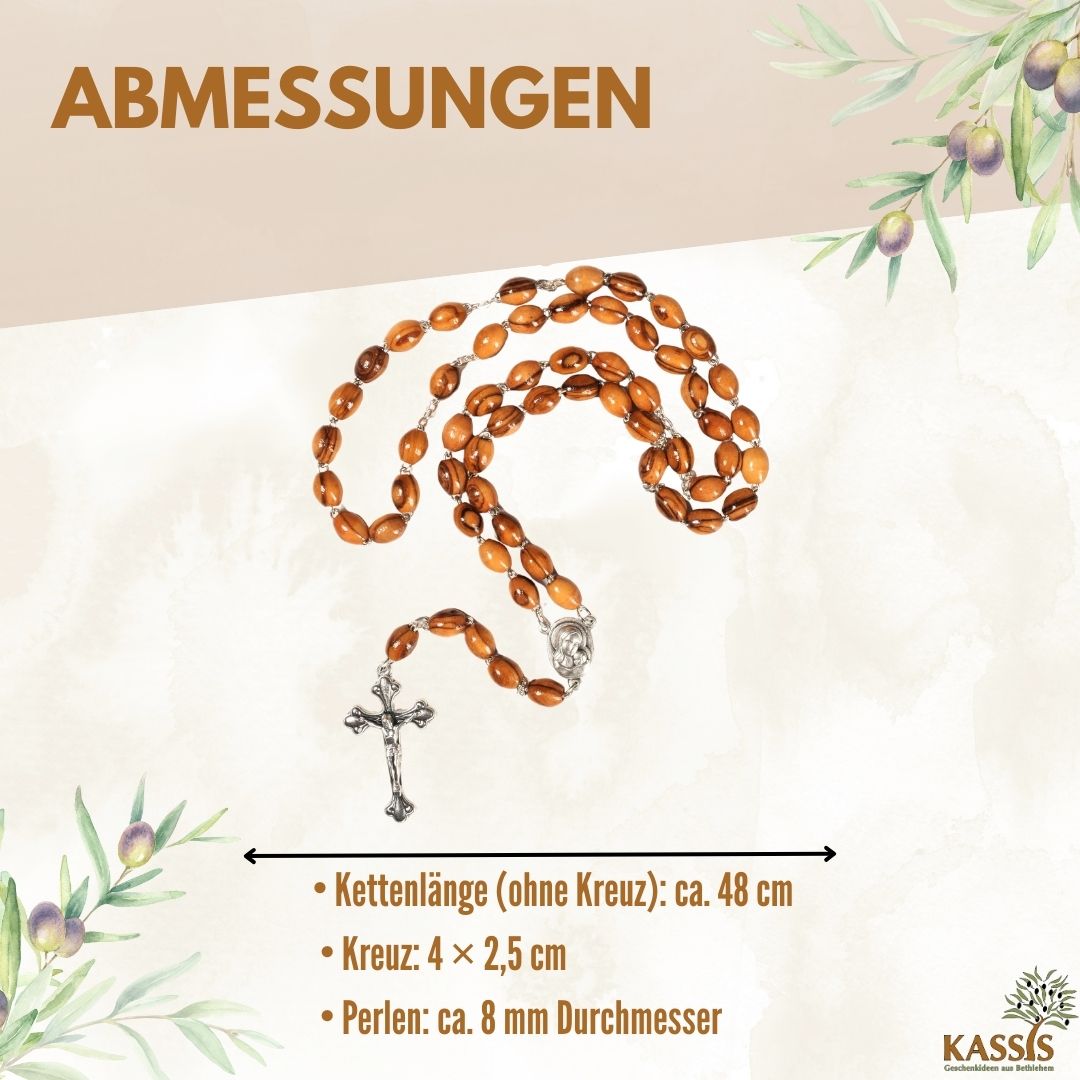 Rosenkranz von Zeus, oval, mit Erde und Metall, ideal für Gebete und Meditation