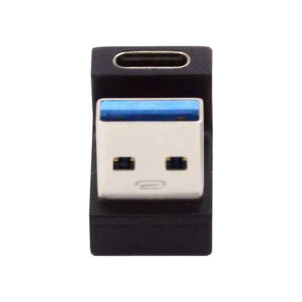 SYSTEM-S USB 3.1 Gen 2 U Turn 180° Adapter Typ C Buchse zu 3.0 Typ A Stecker in Schwarz