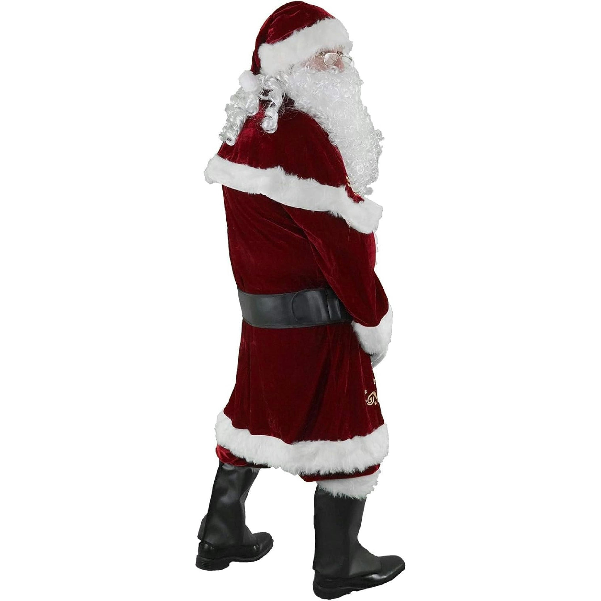 Ahititi Weihnachtsmann Kostüm für Männer 12 Stk Set Weihnachtsfeier Cosplay für Erwachsene Roter Deluxe Samt Weihnachtsmann-Anzug 2XL Hauptansicht