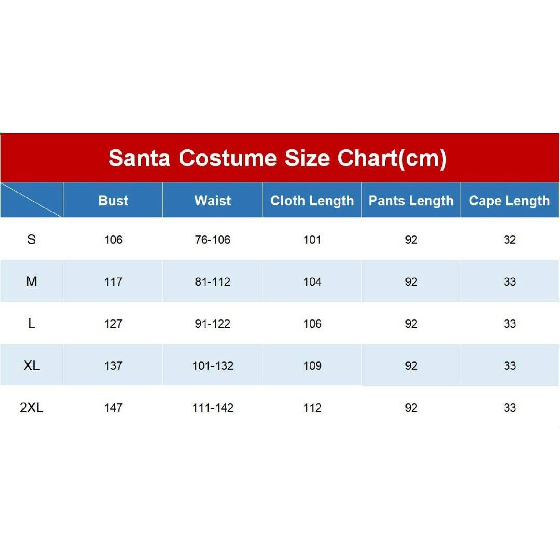 Ahititi Weihnachtsmann Kostüm für Männer 12 Stk Set Weihnachtsfeier Cosplay für Erwachsene Roter Deluxe Samt Weihnachtsmann-Anzug 2XL Hauptansicht