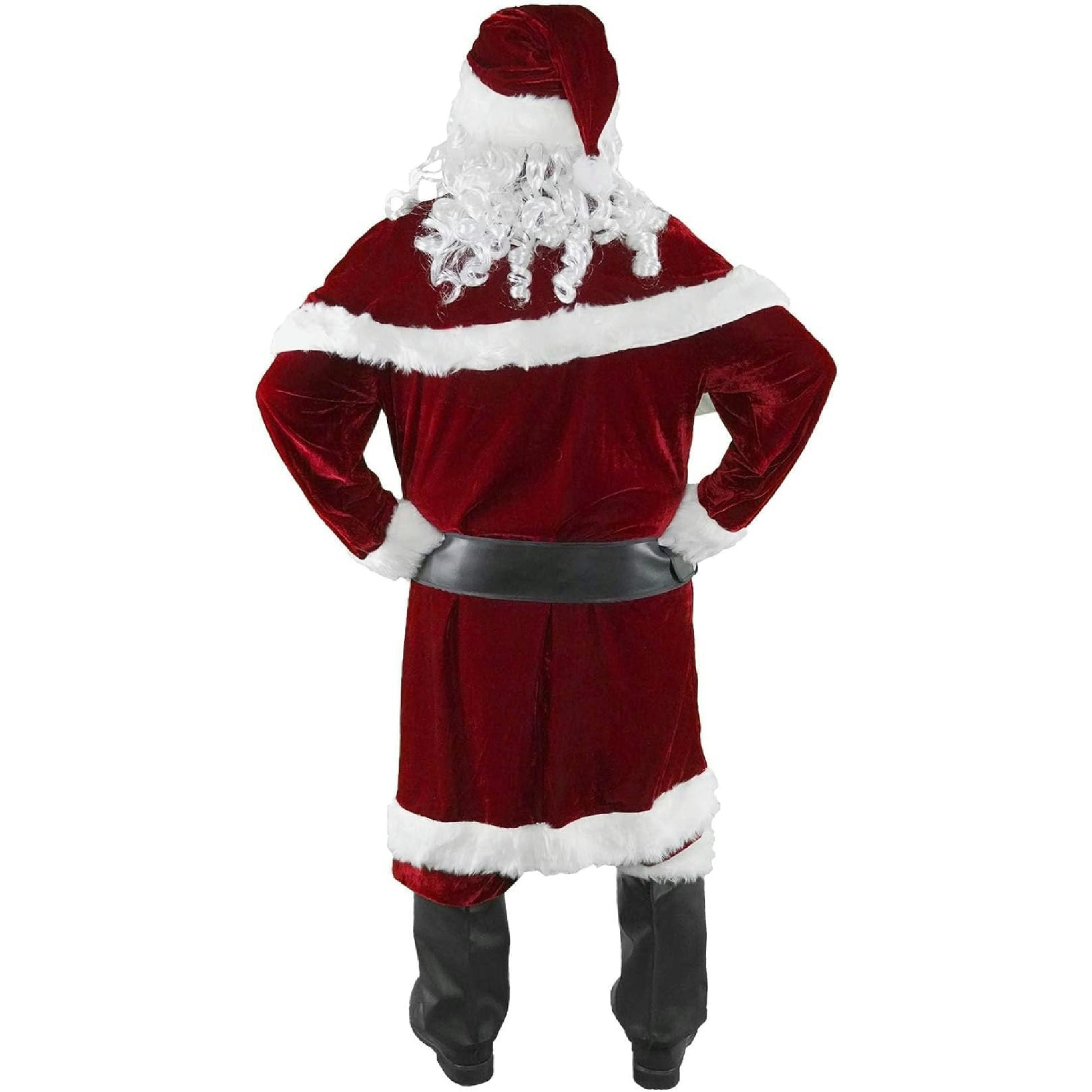Ahititi Weihnachtsmann Kostüm für Männer 12 Stk Set Weihnachtsfeier Cosplay für Erwachsene Roter Deluxe Samt Weihnachtsmann-Anzug 2XL Hauptansicht