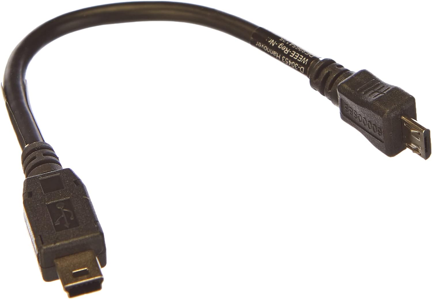 Adapterkabel Mini-USB auf Micro-USB 10 cm schwarz 49262405 | System-S