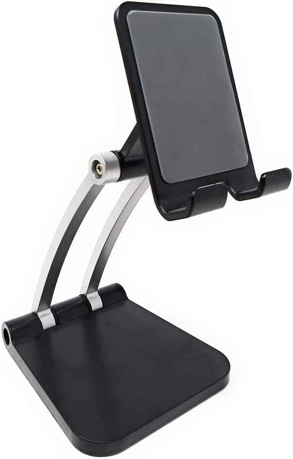 SYSTEM-S Stand Halterung ausklappbar aus Metall in Schwarz für Smartphone