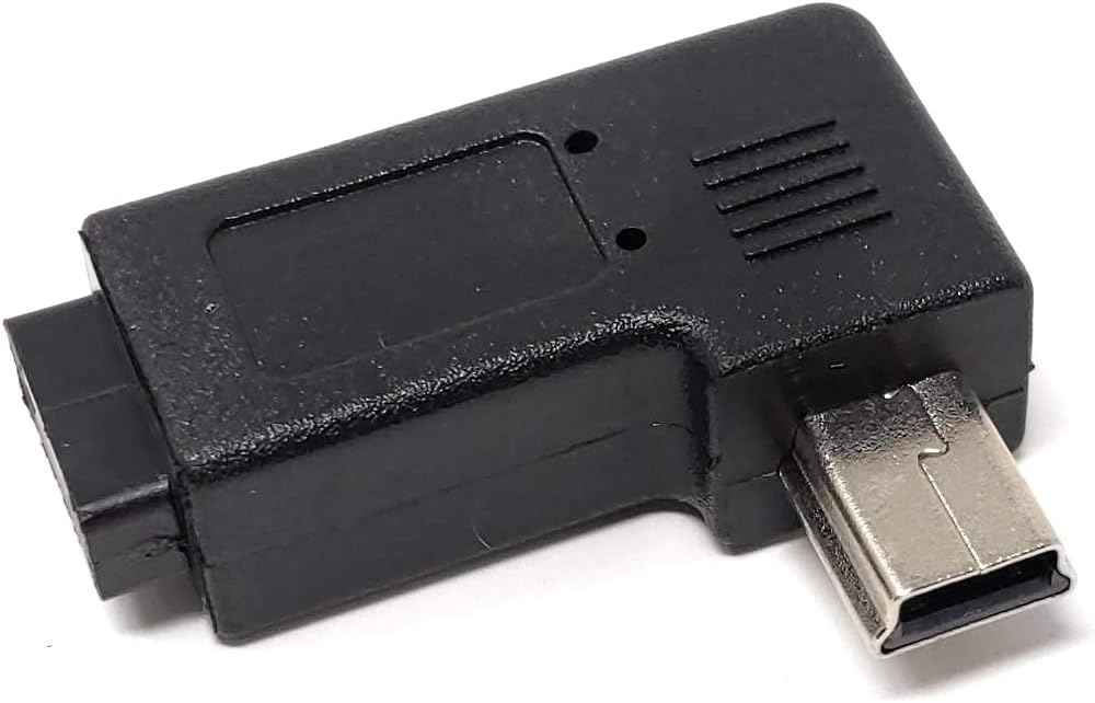 SYSTEM-S Micro USB Buchse zu Mini USB Stecker 90° Grad Winkel Rechts Gewinkelt Winkelstecker Adapter Stecker