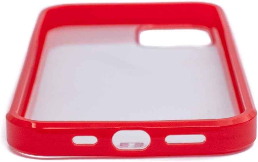 SYSTEM-S Schutzhülle aus Silikon in Rot Transparent Hülle kompatibel mit iPhone 12 Pro