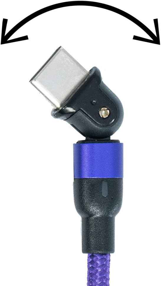 SYSTEM-S USB 3.1 Kabel 1 m Typ C Stecker zu 2.0 A Buchse 180° Winkel in Lila