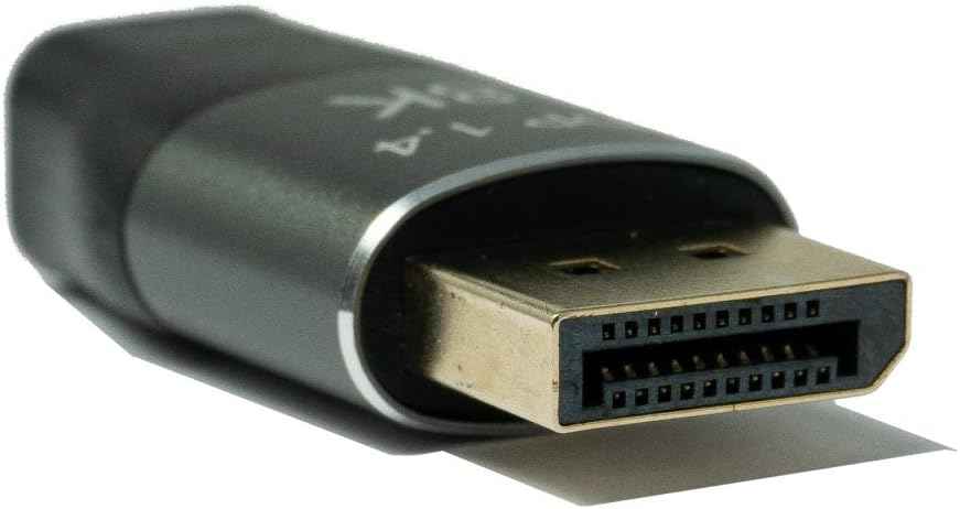 SYSTEM-S Mini Display Port Adapter 1.4 Stecker zu Display Port  Stecker in Schwarz