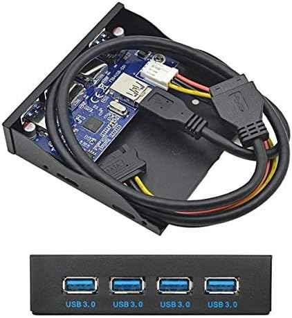 System-S USB HUB Typ A 3.0 4 Anschlüsse Panel Mount zum Motherboard 20poliges Anschlusskabel für 3,5"-Diskettenschacht