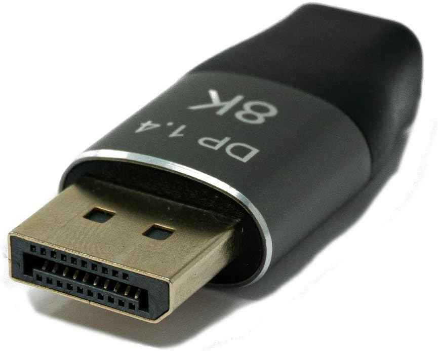 SYSTEM-S Mini Display Port Adapter 1.4 Stecker zu Display Port  Stecker in Schwarz