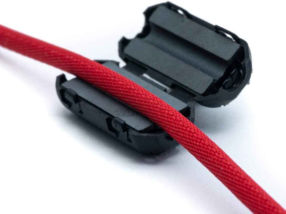 SYSTEM-S 5x Ferritkern 3,5 mm Ø geteilt Klappferrit Ringkern Mantelwellenfilter für Kabel