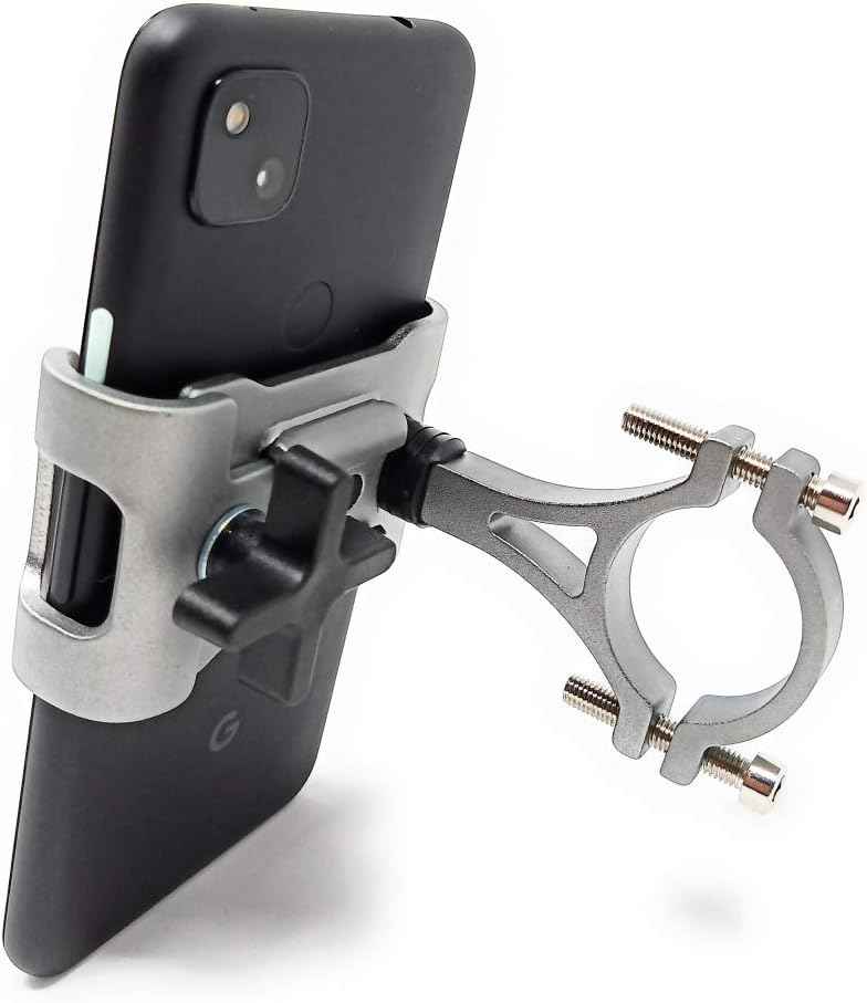 SYSTEM-S Fahrrad Halterung Befestigung aus Metall in Grau für Smartphone