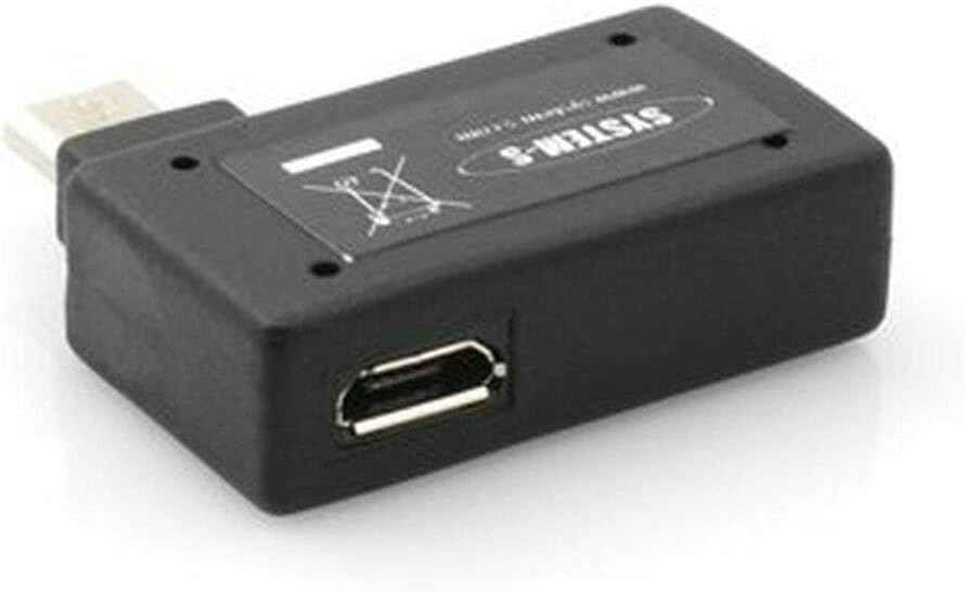 System-S 90° Winkelstecker (rechter Winkel) USB auf Micro USB OTG Host Cable Flash Drive Verbindung mit extra Micro USB Anschluss für Smartphone Tablet PC