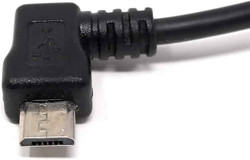 System-S Micro USB 2.0 Kabbel gewinkelt 90 grad Winkelstecker (links/male) Datenkabel und Ladekabel 100 cm