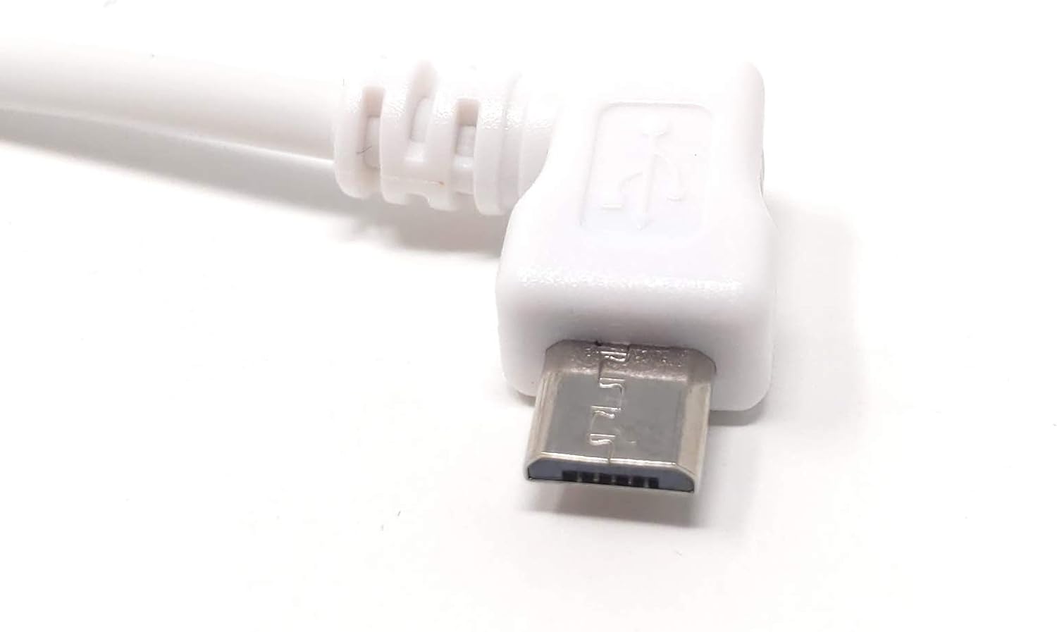 USB-Kabel USB A auf Micro B gewinkelt links 100 cm weiß | System-S
