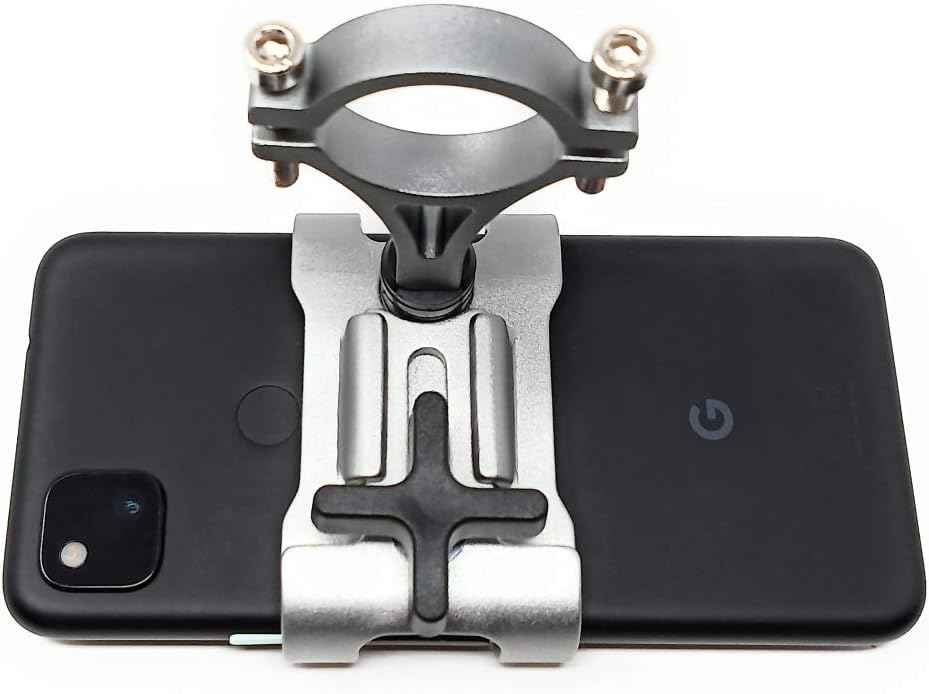 SYSTEM-S Fahrrad Halterung Befestigung aus Metall in Grau für Smartphone