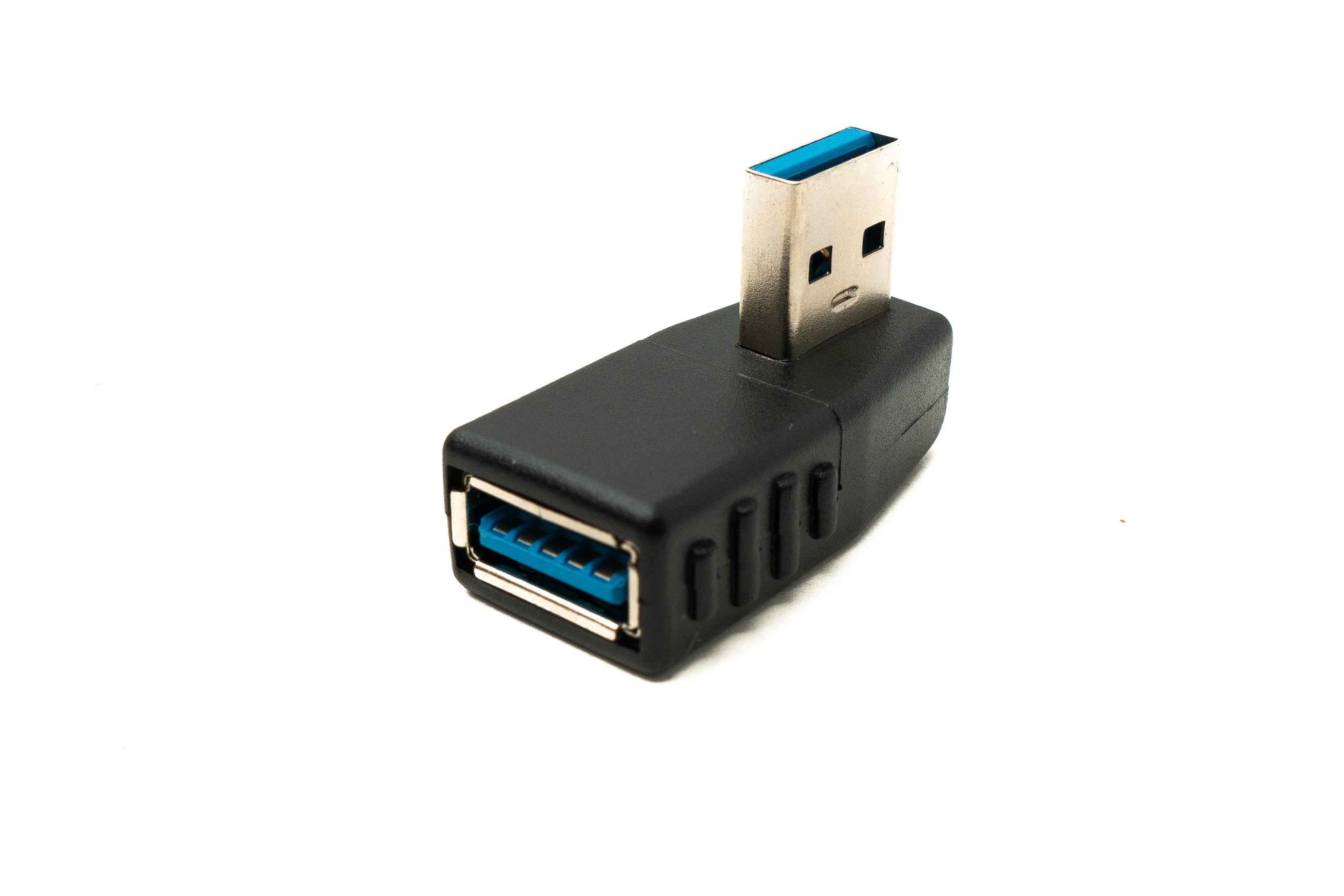 SYSTEM-S USB Typ A 3.0 (female) auf USB Typ A 3.0 (male) 90° rechts gewinkelt Winkelstecker Adapter