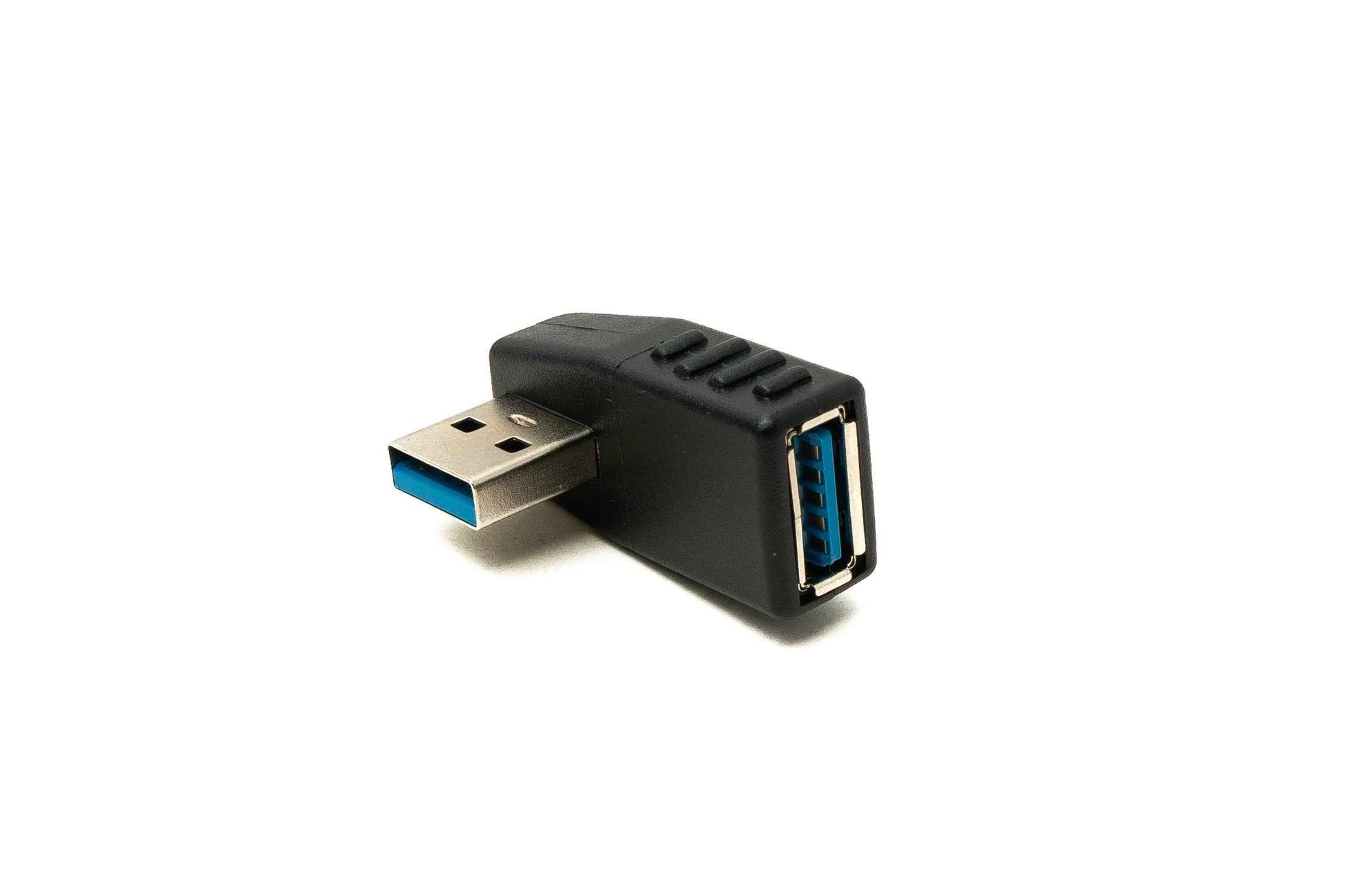 SYSTEM-S USB Typ A 3.0 (female) auf USB Typ A 3.0 (male) 90° rechts gewinkelt Winkelstecker Adapter