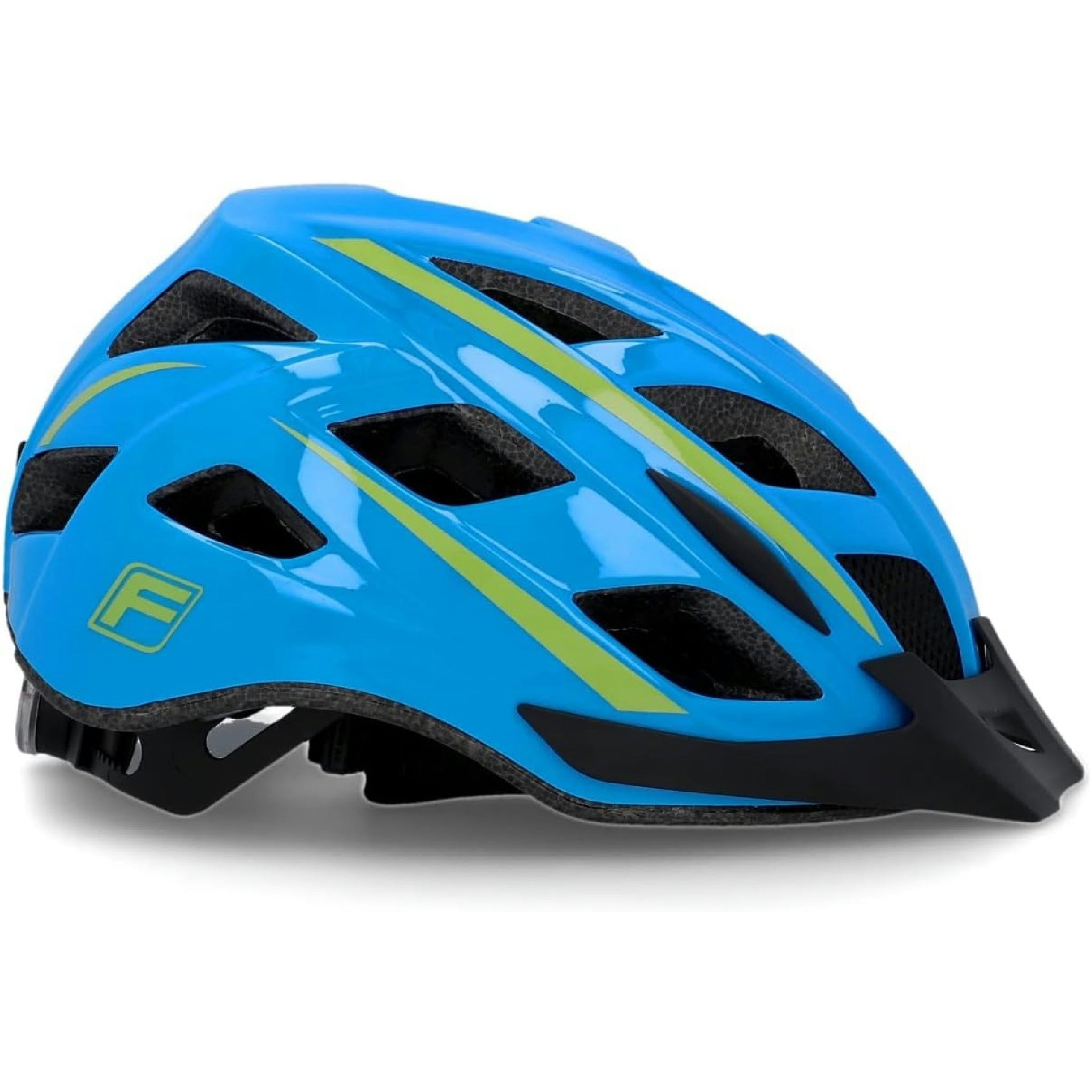FISCHER Erwachsene Fahrradhelm, Radhelm, Cityhelm, Mountainbike-Helm Urban Montis, S/M, 52-59cm, blau gelb, mit beleuchtetem Innenring-System Hauptansicht