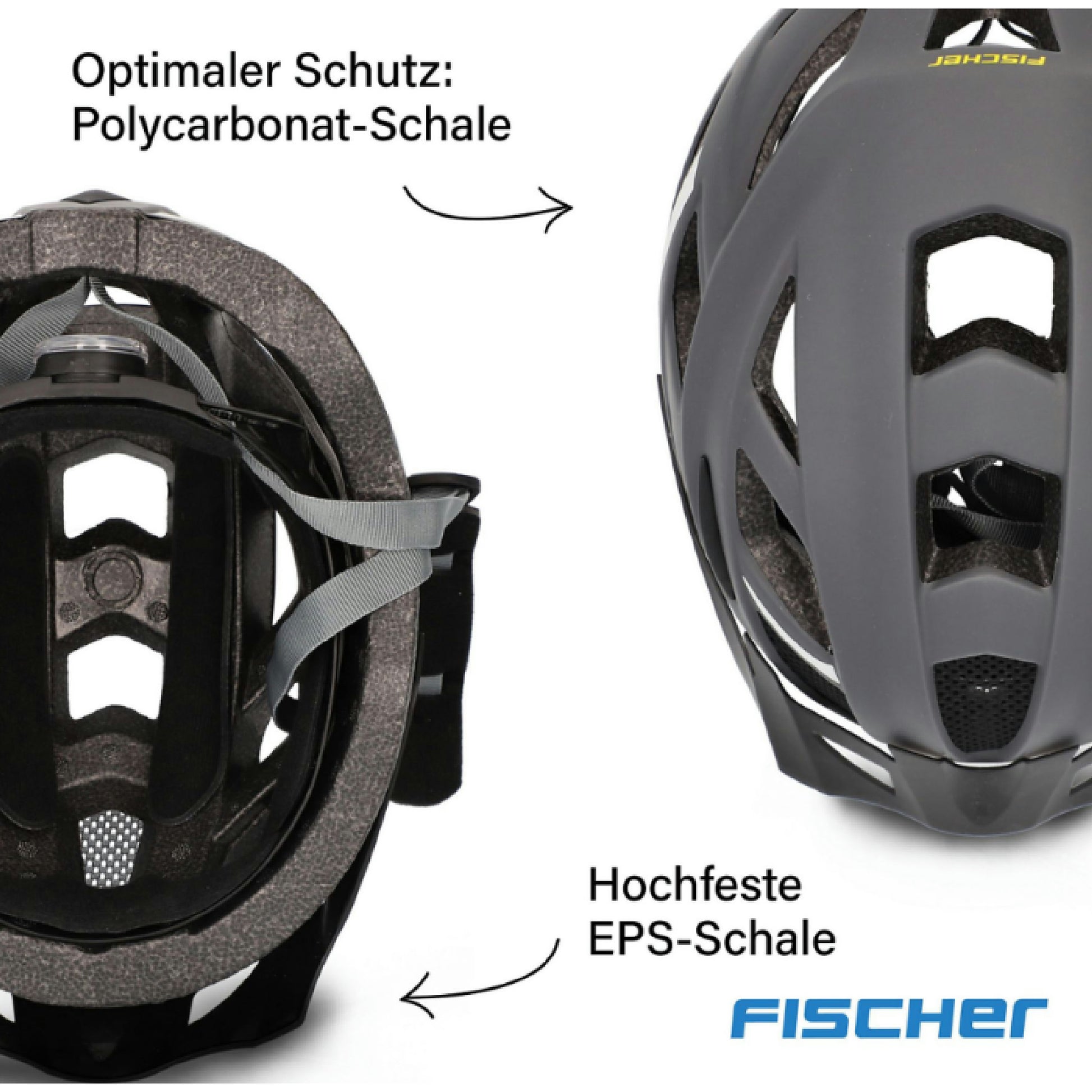FISCHER Erwachsene Fahrradhelm, Radhelm, Cityhelm Urban Levin, S/M, 52-59cm, grau, mit beleuchtetem Innenring-System Hauptansicht