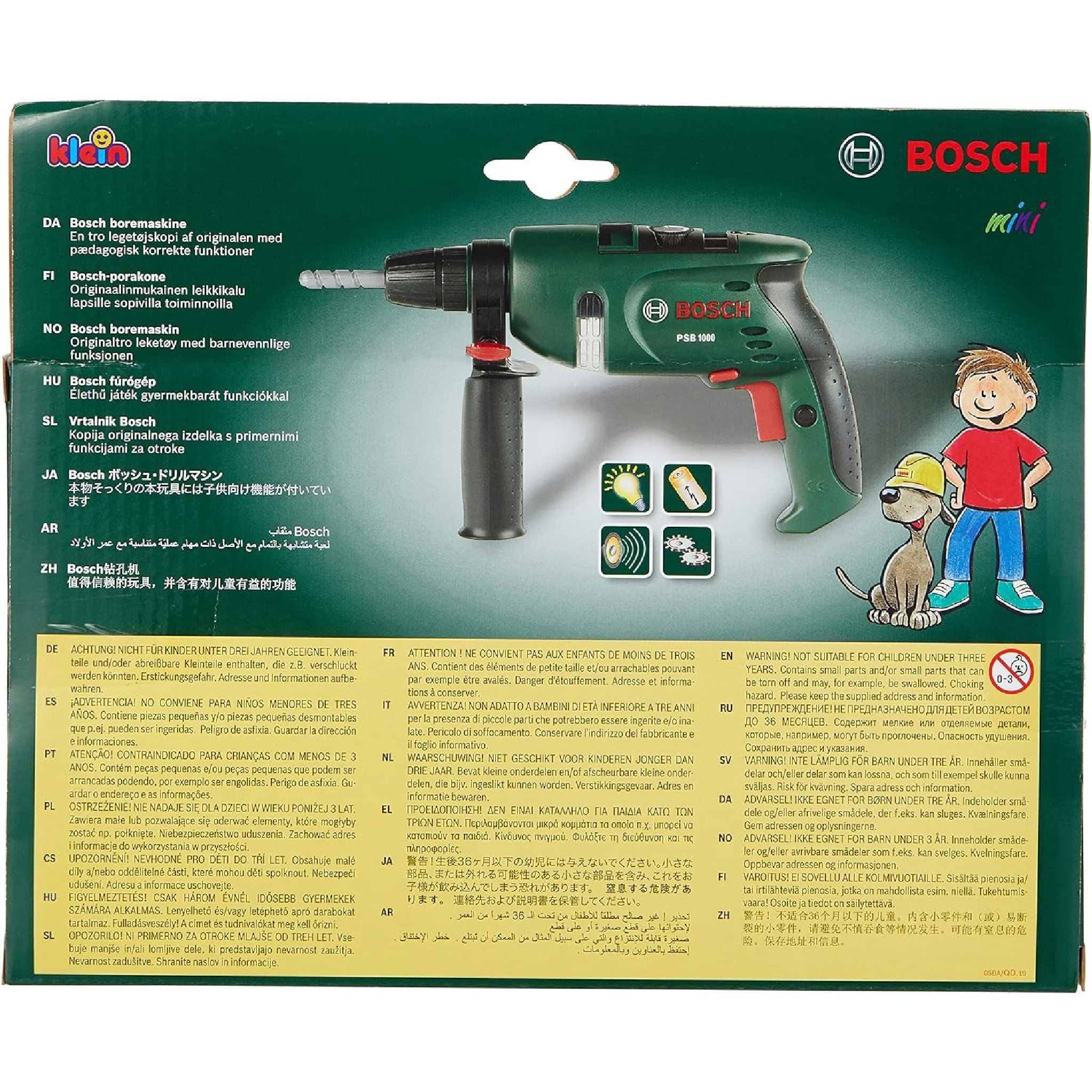 Theo Klein 8413 Trapano Bosch, Punta rotante a batterie, Con effetti sonori e luminosi, Dimensioni- 28,5 cm x 4,5 cm x 16 cm, Giocattolo per bambini a partire dai 3 anni di età Hauptansicht