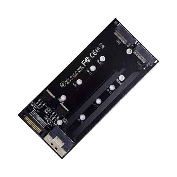 SYSTEM-S NVME M.2 Adapter 2x AHCI zu PCIE Express 3 4.0 Slimline SFF-8654 8X Raid Card