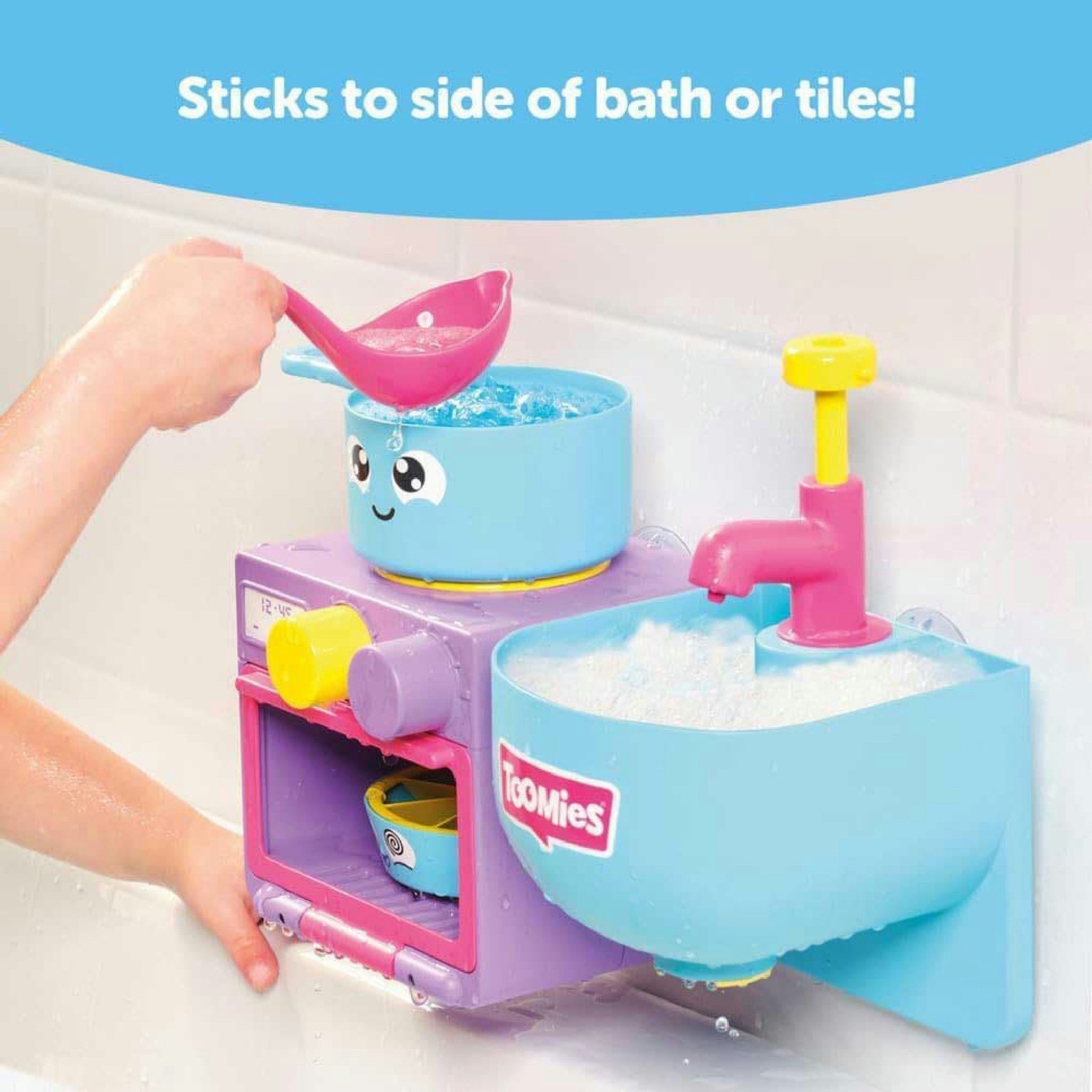 Toomies Bubble & Bake Badewannen Küche, Baby Badespielzeug, Wasserspielzeug, Badespielzeug für Kleinkinder, 2 in 1 Spielset, Badewannenspielzeug geeignet für Kinder ab 18 Monate + Hauptansicht