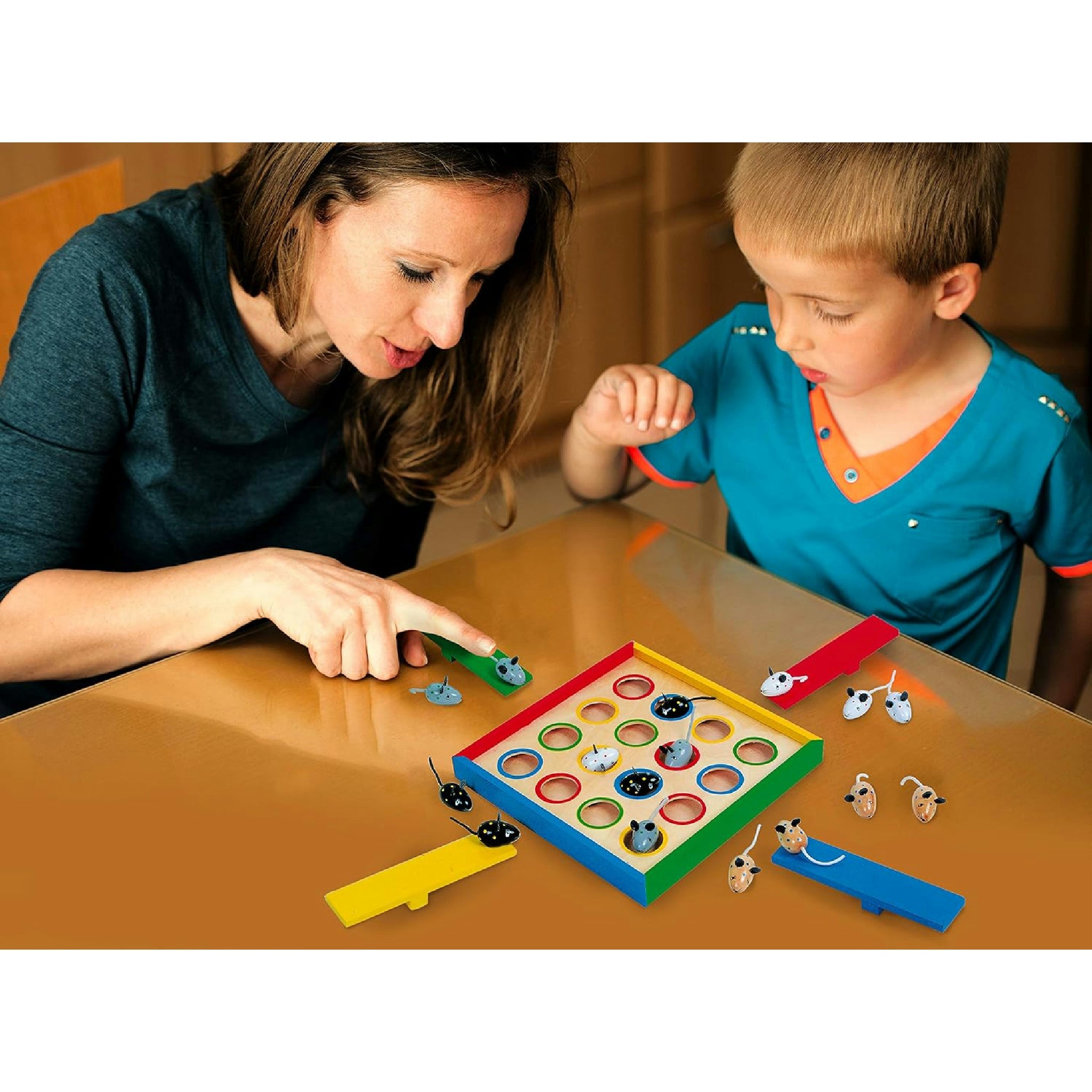 small foot Geschicklichkeitsspiel Hüpfmäuse aus Holz, Gesellschaftsspiel für 1 bis 4 Spieler, ab 4 Jahren, 7959 Hauptansicht