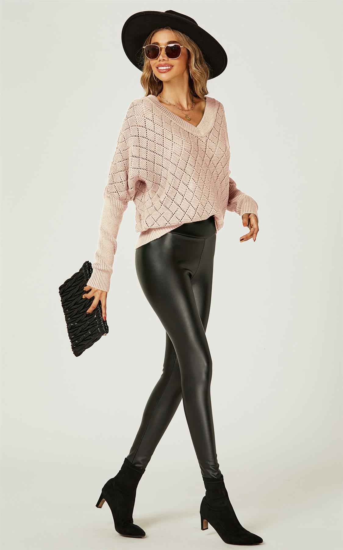 Pointelle Striped Sheer Jumper In Beige