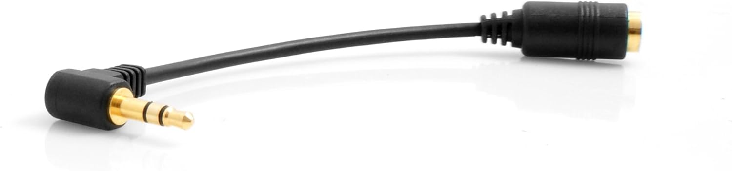 AUX-Kabel 3,5 mm Klinke Winkelstecker auf Buchse 13 cm | System-S