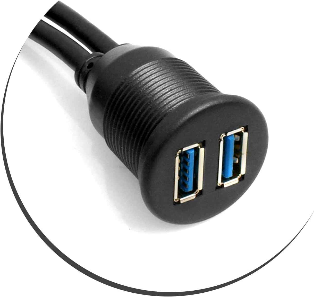 SYSTEM-S 2 m Dual USB 3.0 Kabel Einbaubuchse – Verlängerungskabel für Auto, Boot & Schreibtisch