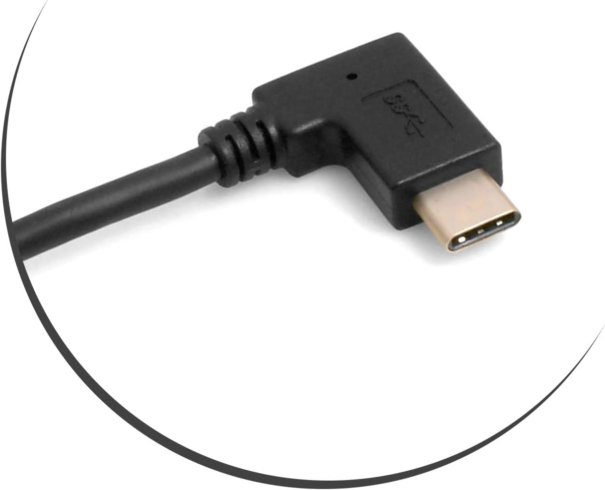 USB-Kabel Typ A 3.0 links gewinkelt zu Typ C 3.1 gewinkelt 28 cm vergoldet