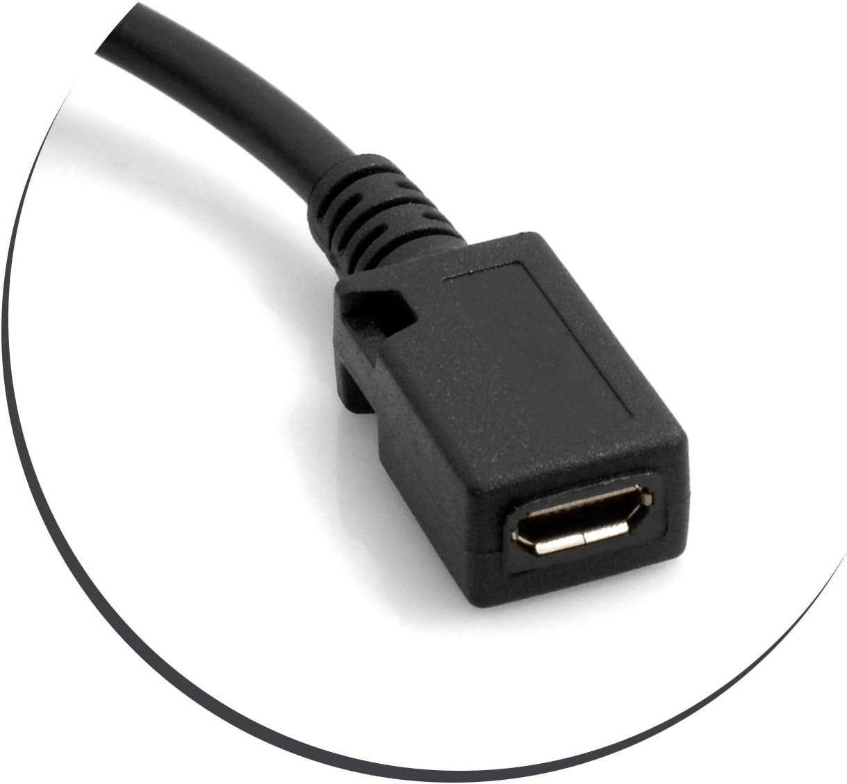Mini USB Winkel Kabel auf Micro USB Buchse 27 cm schwarz | SYSTEM-S