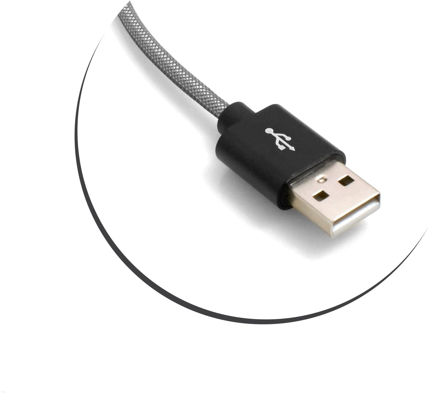 Micro-USB-Kabel 25 cm geflochtenes Nylon grau USB-A 2.0 | System-S
