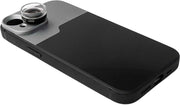SYSTEM-S Makro Linse 30x Mikroskop Filter mit Hülle in Schwarz für iPhone 14 Plus