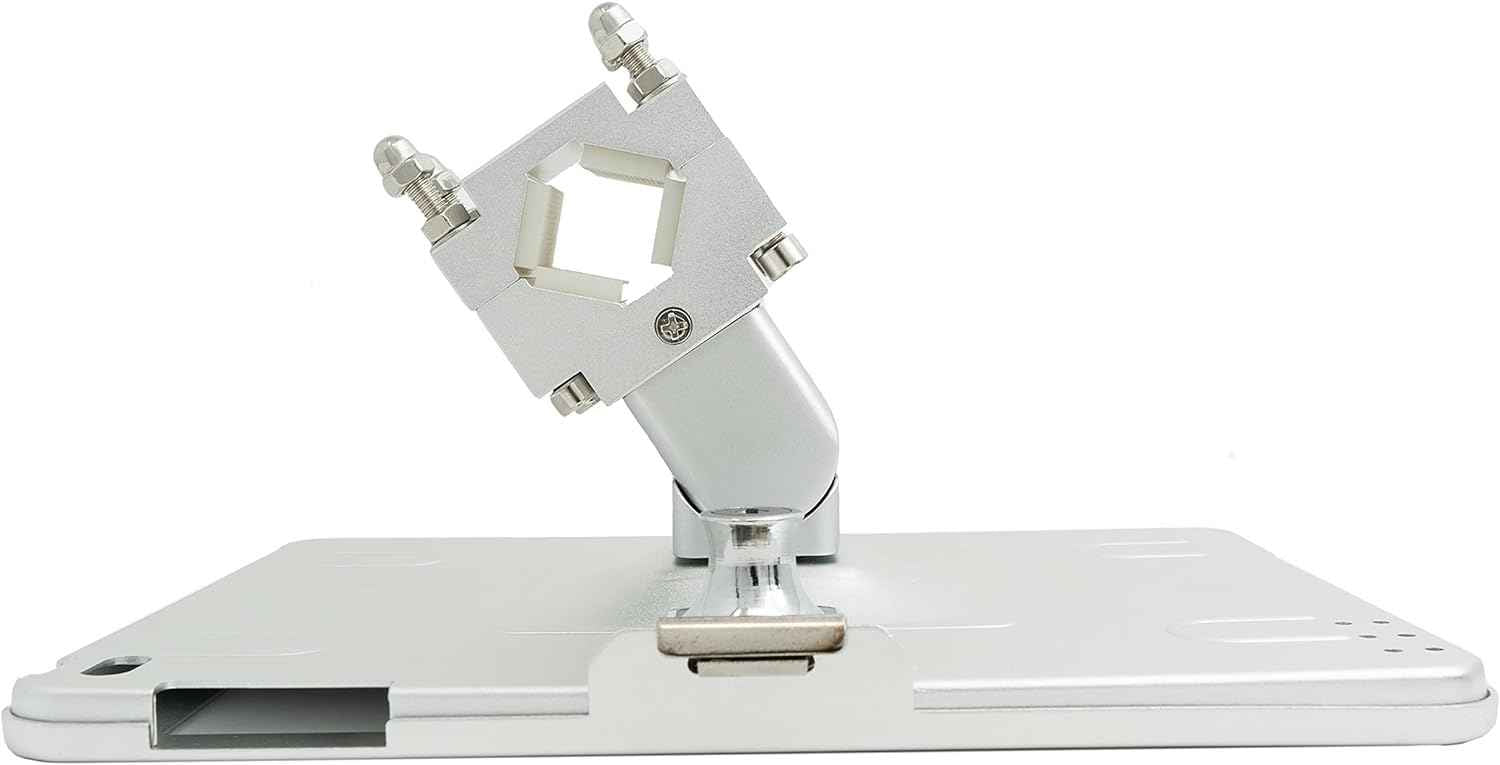 SYSTEM-S Stangen Halterung mit Schloss Befestigung aus Metall für iPad 9.7" (2018) A1673 A1674 A1675 A1893 A1954 A1822 A1823 A1474 A1475 A1476 A1566 A1567 Air 1 2