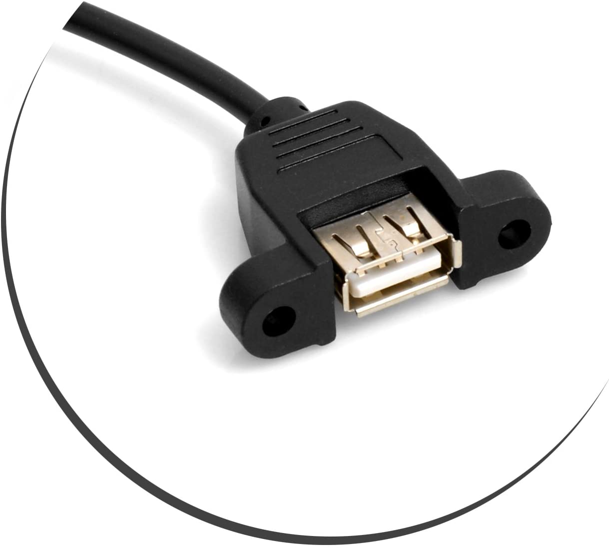 Mini USB 5Pin Kabel auf USB Typ A Buchse Panel Mount 50 cm schwarz | System-S