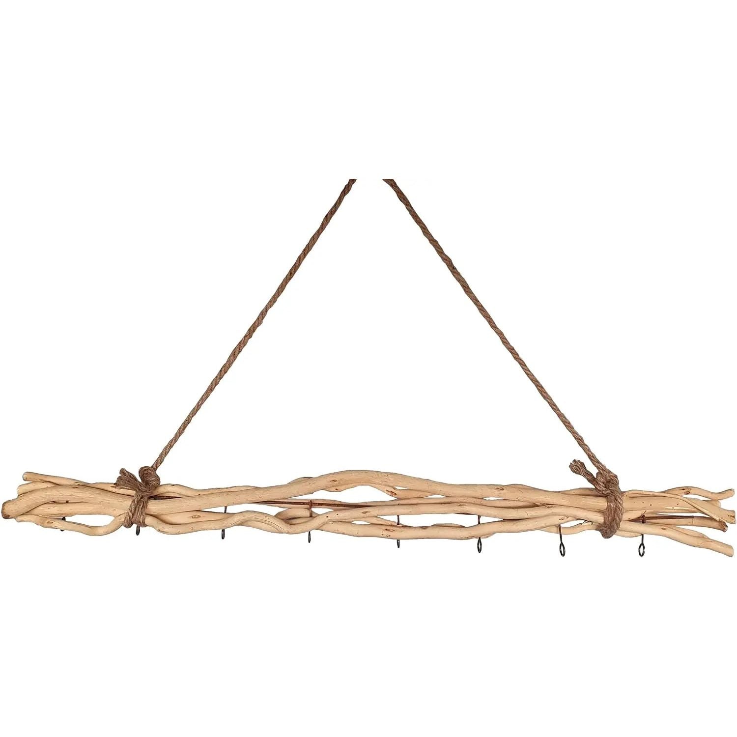 Deko Holz Zweige mit 8 Haken, 80 cm, braun, für Fensterdeko und Hängeast