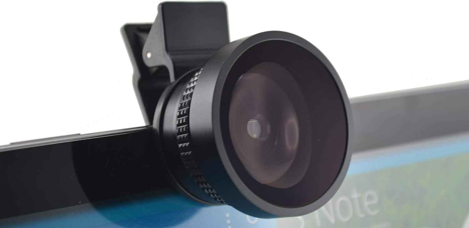 SYSTEM-S Fischaugen und Makro 37 mm Linse mit Clip und Schutztasche für Smartphone